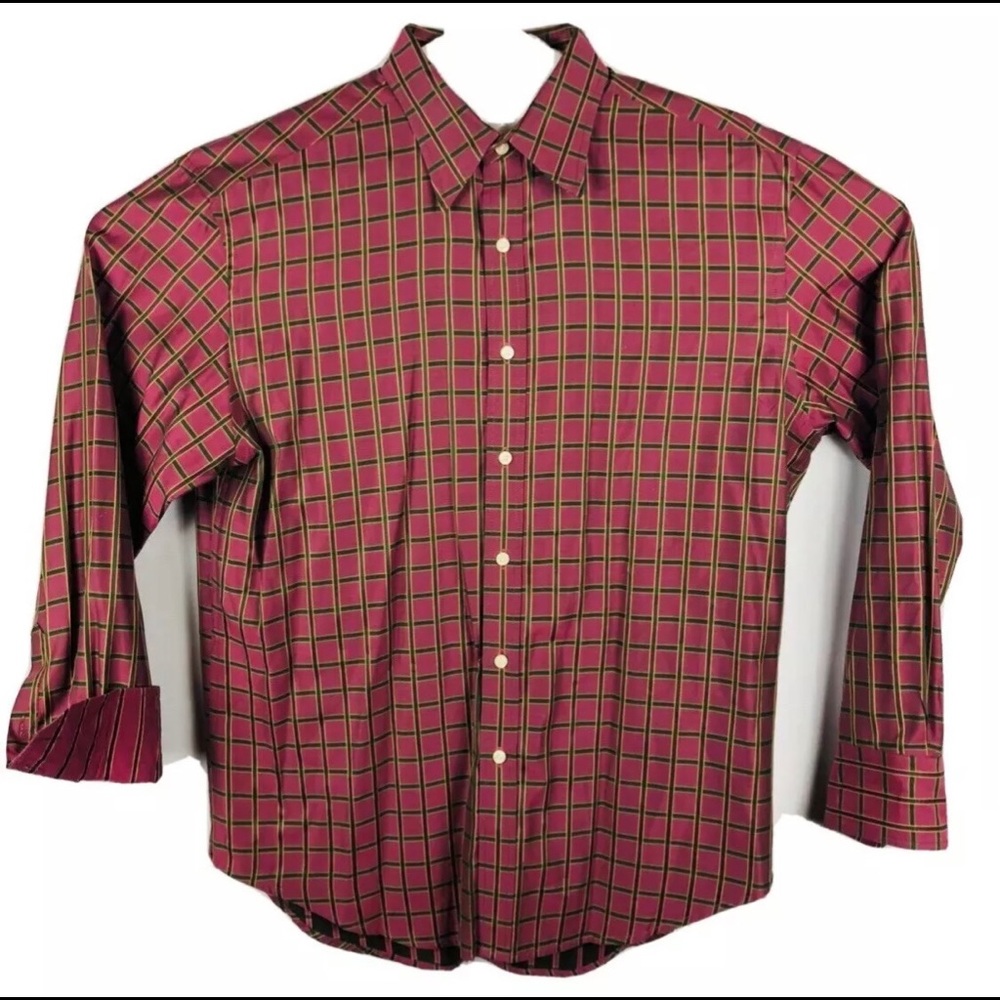 Robert Graham Reflective Purple Plaid Button Up XL